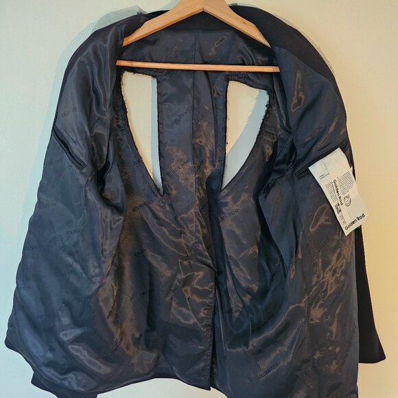 Golden Rod Black Statement Blazer with Back Cut-Outs & Tulle Ruffle – Size M/L - Picture 6 of 7